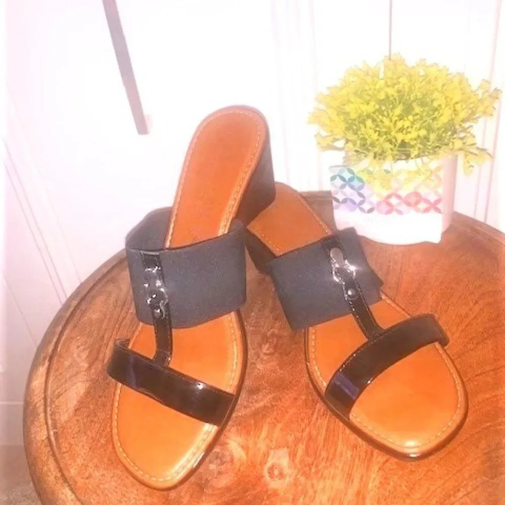 Italian Shoemaker Sadey Black Wedge‎ Sandal 10